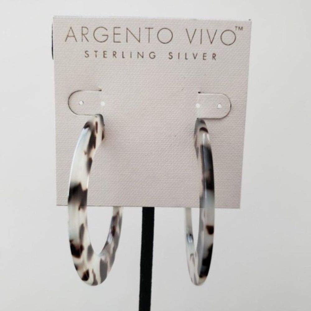 Argento Vivo Sterling Silver Tortoise Hoop Earrings